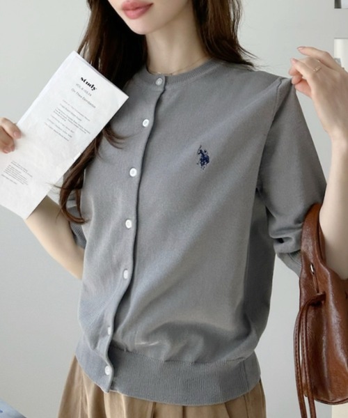 U.S. POLO ASSN.(ユーエスポロアッスン)の「【Ada.別注 U.S. POLO ASSN】半袖 クルーネック カーディガン(カーディガン/ボレロ・レディース・レッド/グレー/ネイビー・FREE)」の14枚目の写真