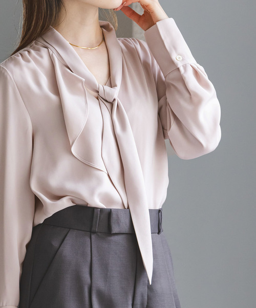 Noble　ロイヤルサテンボウタイブラウス WEB＆日本橋店限定・追加》ロイヤルサテンボウタイブラウス（シャツ