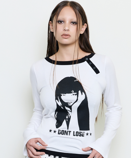 LUVISTRUE(ラヴイズトゥルー)の「EV BUTTON LONG SLEEVE TEE(WHITE)(Tシャツ/カットソー・レディース・その他・FREE)」の1枚目の写真