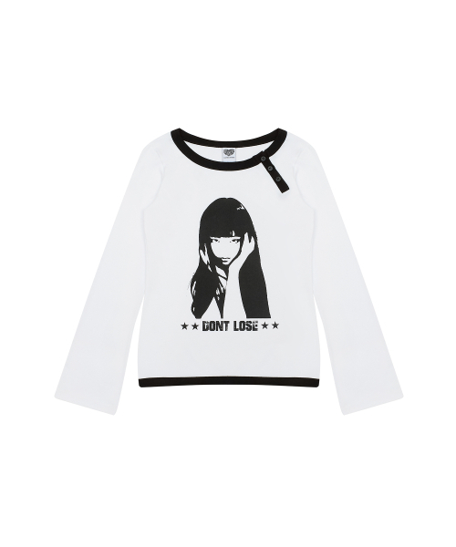 LUVISTRUE(ラヴイズトゥルー)の「EV BUTTON LONG SLEEVE TEE(WHITE)(Tシャツ/カットソー・レディース・その他・FREE)」の2枚目の写真