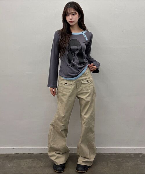 LUVISTRUE(ラヴイズトゥルー)の「EV BUTTON LONG SLEEVE TEE(WHITE)(Tシャツ/カットソー・レディース・その他・FREE)」の9枚目の写真