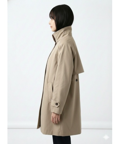 Day and Grade(デイアンドグレイド)の「スタンドカラー ミドル丈ハーフコート / 軽量・美シルエット(トレンチコート・レディース・ベージュ/アイボリー/ブラック・FREE)」の10枚目の写真