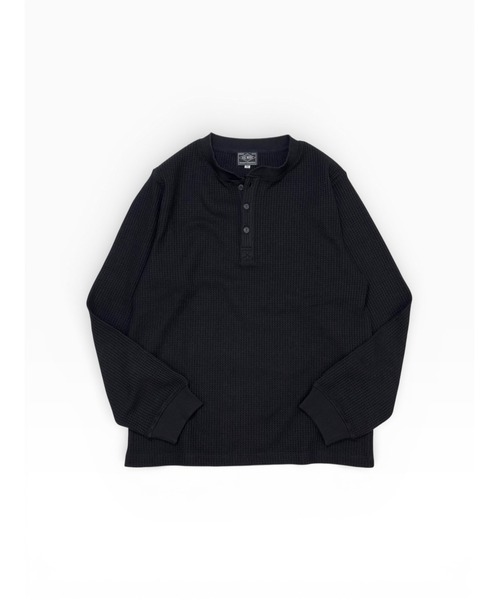 BIG MIKE(ビッグマイク)の「BIG MIKE ビックマイク/ ワッフルヘンリーネック 長袖Tシャツ 102618750(Tシャツ/カットソー・メンズ・グレー/ブラック/ホワイト・LARGE/MEDIUM)」の3枚目の写真
