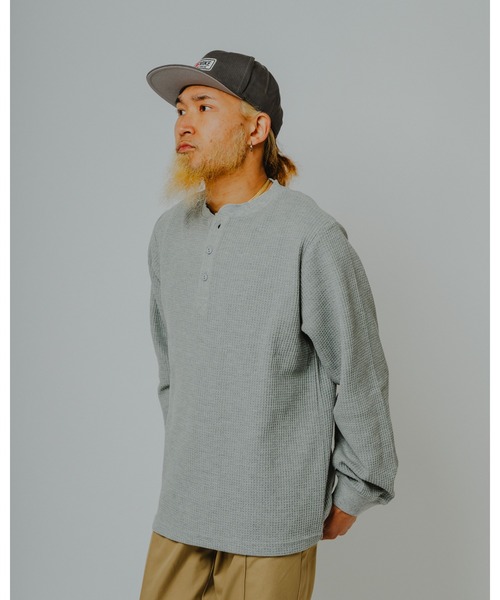BIG MIKE(ビッグマイク)の「BIG MIKE ビックマイク/ ワッフルヘンリーネック 長袖Tシャツ 102618750(Tシャツ/カットソー・メンズ・グレー/ブラック/ホワイト・LARGE/MEDIUM)」の18枚目の写真