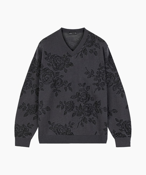 トップス LAD MUSICIAN FLOWER V-NECK PULLOVER HAND-DRAWN FLOWER V-NECK PULLOVER（ニット/セーター）｜LAD MUSICIAN