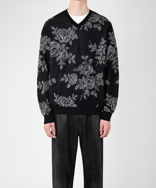 LAD MUSICIAN（ラッドミュージシャン）の「HAND-DRAWN FLOWER V-NECK PULLOVER（ニット/セーター・メンズ・ブルー系/ブラック/グレー系・FREE）」の9枚目の写真