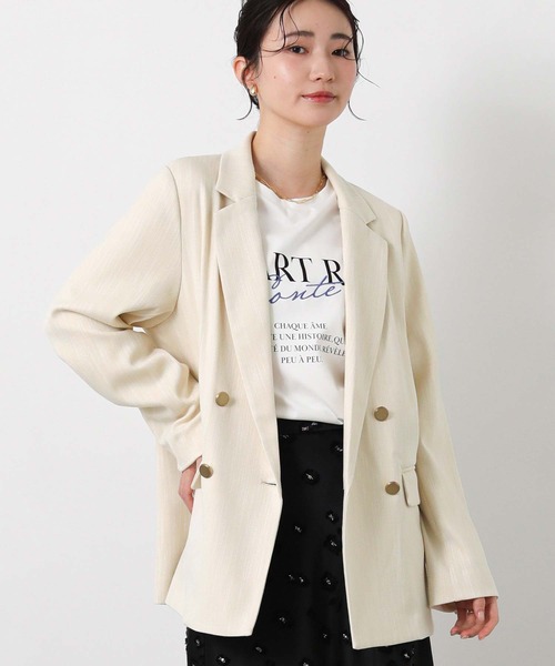 Gready Brilliant（グレディブリリアン）の「ＬＵスラブテーラードジャケット（テーラードジャケット・レディース・ライトベージュ/グレー・38）」の2枚目の写真