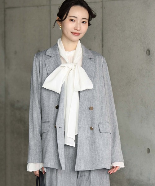 Gready Brilliant（グレディブリリアン）の「ＬＵスラブテーラードジャケット（テーラードジャケット・レディース・ライトベージュ/グレー・38）」の20枚目の写真