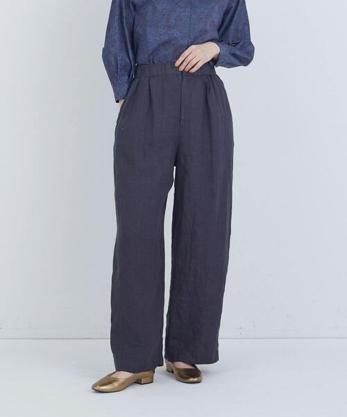 ADIEU TRISTESSE(アデュートリステス)の「リネンワンタックストレートパンツ(その他パンツ・レディース・キナリ/モカ/パープル/チャコールグレー・36/38)」の3枚目の写真