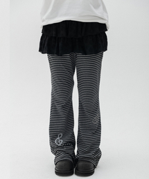 HIGH SCHOOL DISCO（ハイスクールディスコ）の「ストライプカンカンスカートパンツ_ブラック（スウェットパンツ）」