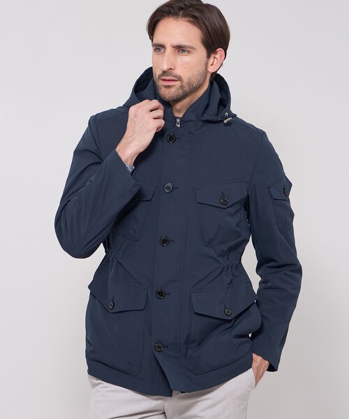 MACKINTOSH LONDON（マッキントッシュ ロンドン）の「【WEB・一部店舗限定】【BERWICK】ナイロンツイルフーデットブルゾン（ブルゾン・メンズ・ネイビー/チャコールグレー・42/40/38）」の2枚目の写真