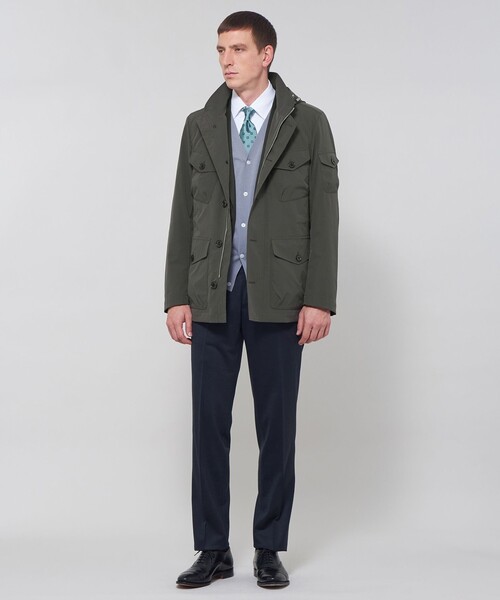 MACKINTOSH LONDON（マッキントッシュ ロンドン）の「【WEB・一部店舗限定】【BERWICK】ナイロンツイルフーデットブルゾン（ブルゾン・メンズ・ネイビー/チャコールグレー・42/40/38）」の3枚目の写真