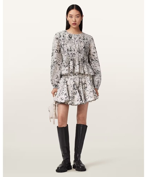 ALLSAINTS(オールセインツ)の「MELANI ROUND NECK GATHERED TOP | MELANI ラウンド ネック ギャザー トップ(その他トップス・レディース・ホワイト系その他・6/10/4/8)」の3枚目の写真