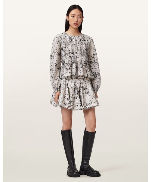 ALLSAINTS(オールセインツ)の「MELANI ROUND NECK GATHERED TOP | MELANI ラウンド ネック ギャザー トップ(その他トップス・レディース・ホワイト系その他・6/10/4/8)」の4枚目の写真