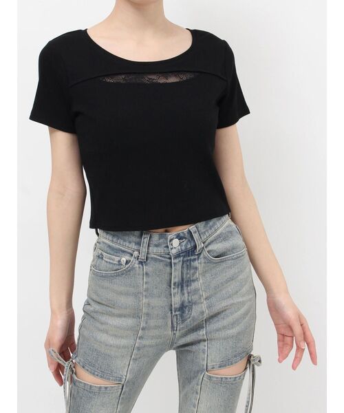 RESEXXY（リゼクシー）の「ポイントレースTシャツ（Tシャツ/カットソー・レディース・ミント/ホワイト/ブラック・FREE）」の13枚目の写真