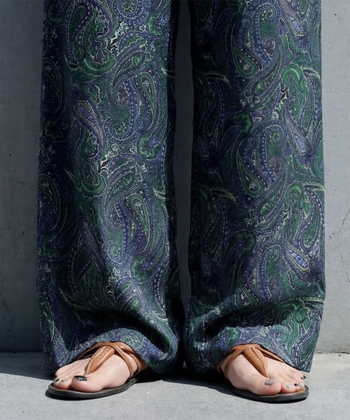 antiqua(アンティカ)の「ペイズリー柄 ワイドパンツ(その他パンツ・レディース・グリーン/ブラック・ONESIZE)」の7枚目の写真