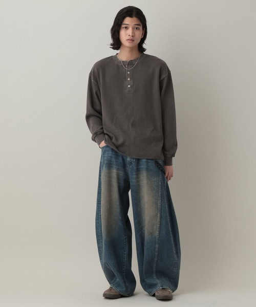 RAGEBLUE（レイジブルー）の「Pigment Honeycomb Henryneck Tshirt/ピグメント加工ハニカムヘンリーネックTシャツ（Tシャツ/カットソー・メンズ・オレンジ/その他19・LARGE/MEDIUM）」の9枚目の写真