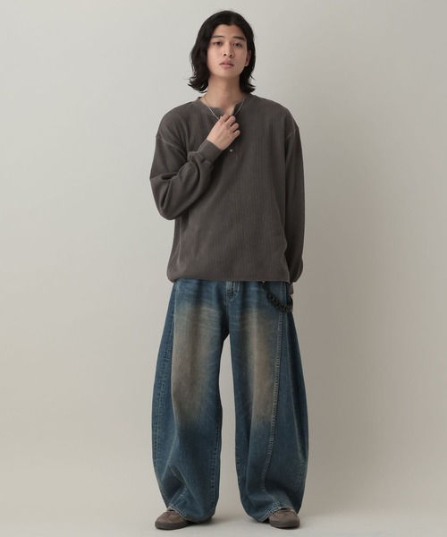 RAGEBLUE（レイジブルー）の「Pigment Honeycomb Henryneck Tshirt/ピグメント加工ハニカムヘンリーネックTシャツ（Tシャツ/カットソー・メンズ・オレンジ/その他19・LARGE/MEDIUM）」の10枚目の写真