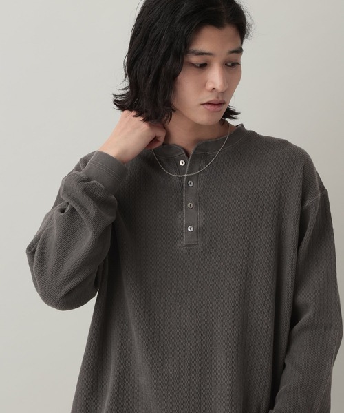 RAGEBLUE（レイジブルー）の「Pigment Honeycomb Henryneck Tshirt/ピグメント加工ハニカムヘンリーネックTシャツ（Tシャツ/カットソー・メンズ・オレンジ/その他19・LARGE/MEDIUM）」の15枚目の写真