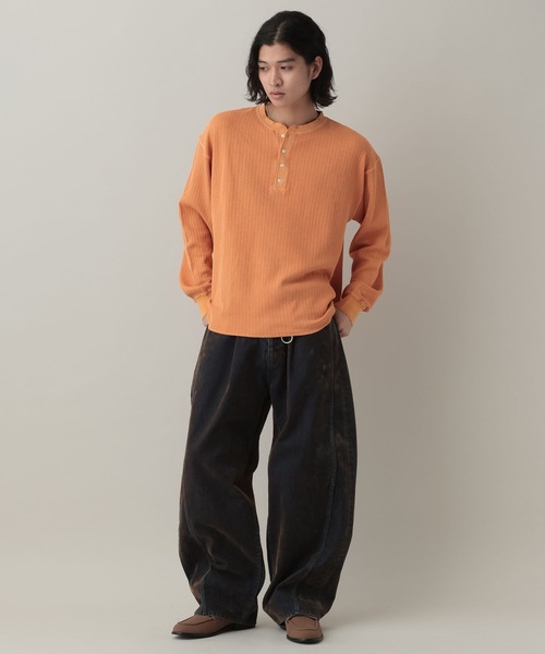 RAGEBLUE（レイジブルー）の「Pigment Honeycomb Henryneck Tshirt/ピグメント加工ハニカムヘンリーネックTシャツ（Tシャツ/カットソー・メンズ・オレンジ/その他19・LARGE/MEDIUM）」の17枚目の写真