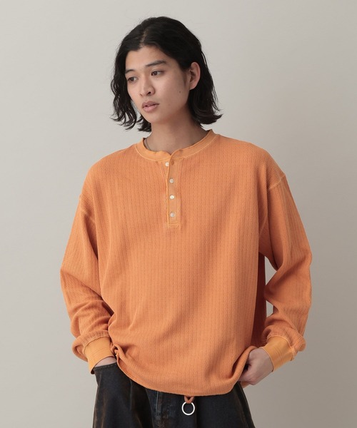 RAGEBLUE（レイジブルー）の「Pigment Honeycomb Henryneck Tshirt/ピグメント加工ハニカムヘンリーネックTシャツ（Tシャツ/カットソー・メンズ・オレンジ/その他19・LARGE/MEDIUM）」の19枚目の写真