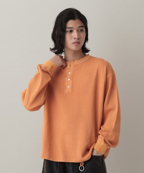 RAGEBLUE（レイジブルー）の「Pigment Honeycomb Henryneck Tshirt/ピグメント加工ハニカムヘンリーネックTシャツ（Tシャツ/カットソー・メンズ・オレンジ/その他19・LARGE/MEDIUM）」の20枚目の写真