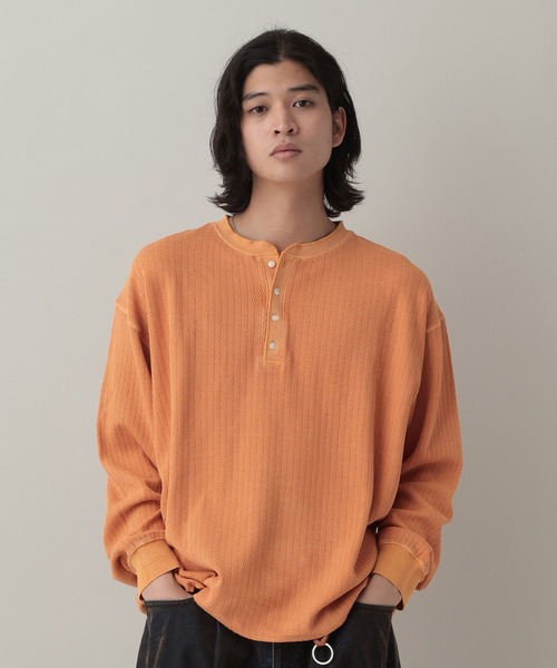 RAGEBLUE（レイジブルー）の「Pigment Honeycomb Henryneck Tshirt/ピグメント加工ハニカムヘンリーネックTシャツ（Tシャツ/カットソー・メンズ・オレンジ/その他19・LARGE/MEDIUM）」の21枚目の写真