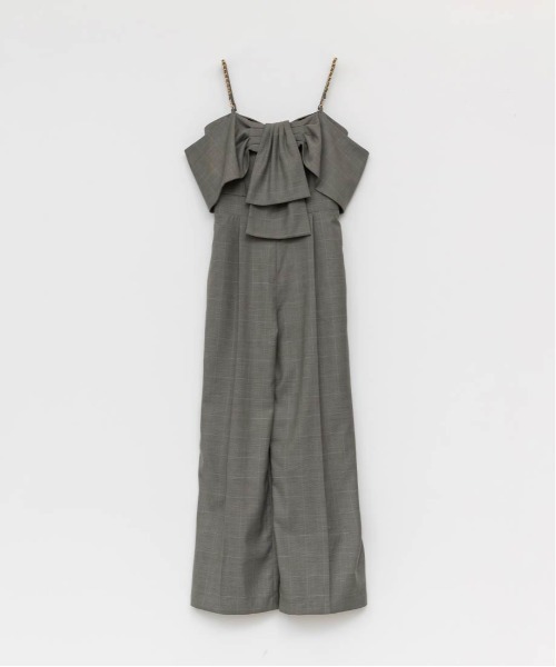 RANDA（ランダ）の「2WAYストラップリボンオールインワン（サロペット/オーバーオール・レディース・グレイッシュベージュ/ネイビー/チェック・0/1）」の11枚目の写真