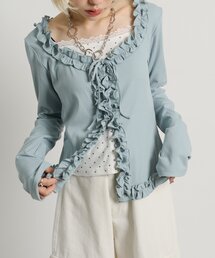 w closet | ドットレイヤードフリルカーディガン(Tシャツ/カットソー)