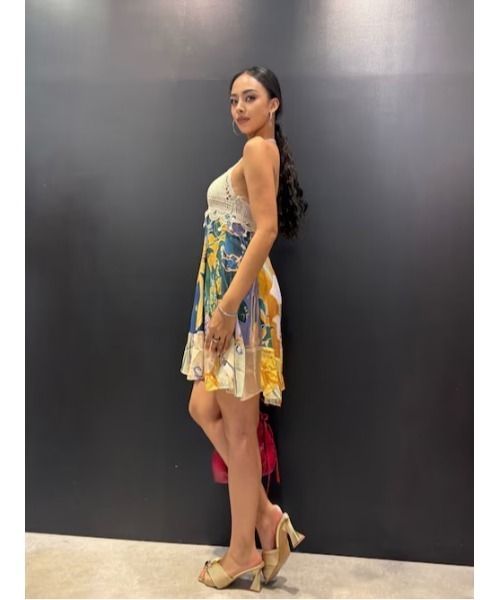 Desigual（デシグアル）の「クロシェレースハルターネックミニドレス（ワンピース・レディース・マルチ・XL/L/M/S/XS）」の3枚目の写真