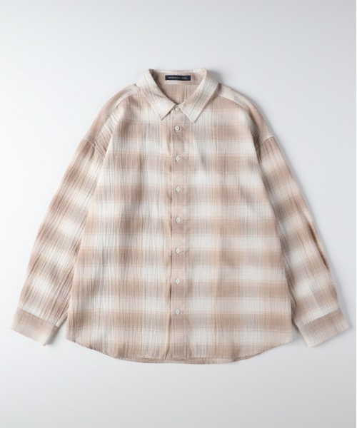 Right-on（ライトオン）の「【HONEYSUCKLE ROSE】チェックビッグシャツ（シャツ/ブラウス・レディース・ブラック/ベージュ/ブラウン・M/L/S）」の5枚目の写真