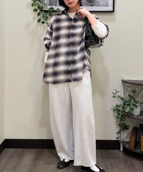 Right-on（ライトオン）の「【HONEYSUCKLE ROSE】チェックビッグシャツ（シャツ/ブラウス・レディース・ブラック/ベージュ/ブラウン・M/L/S）」の10枚目の写真