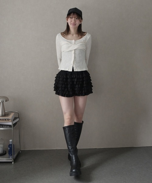 LAFFMO(ラフモ)の「ティアードフリルショートパンツ(その他パンツ・レディース・ホワイト/ブラック・F)」の18枚目の写真
