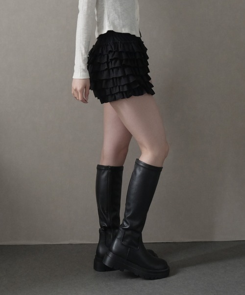 LAFFMO(ラフモ)の「ティアードフリルショートパンツ(その他パンツ・レディース・ホワイト/ブラック・F)」の22枚目の写真