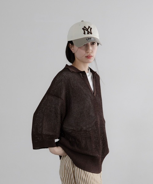 LOWRYS FARM（ローリーズファーム）の「【LFM(U)】NEWERA920CAP　 653191（キャップ・メンズ・ブラウン/アイボリー/ネイビー・FREE）」の5枚目の写真