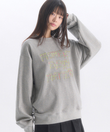 Moment アプリケ刺繍スウェットTシャツ AMM1401(メランジ)