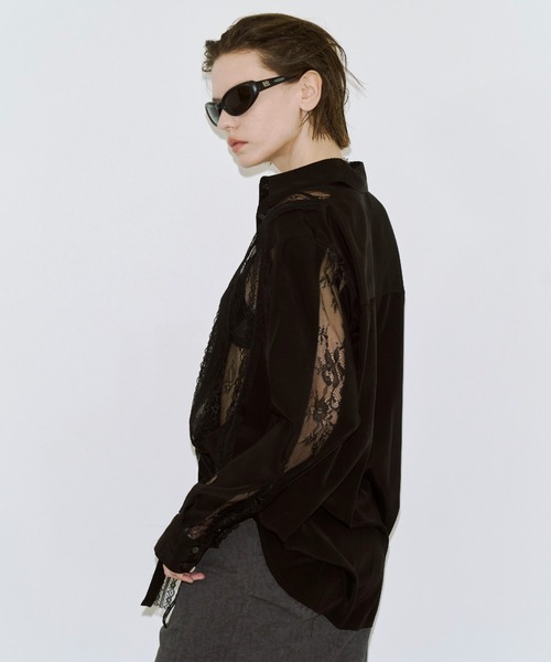 JOSE MOON(ジョゼムーン)の「VERTICAL LACE SHIRT/ヴァーティカルレースシャツ(シャツ/ブラウス・レディース・ブラック/ホワイト・FREE)」の20枚目の写真
