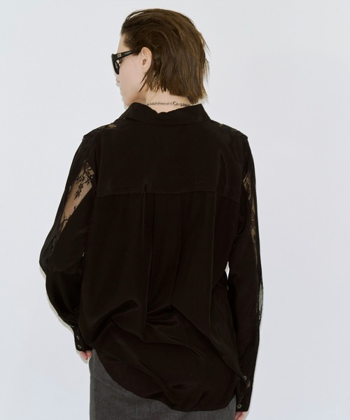 JOSE MOON(ジョゼムーン)の「VERTICAL LACE SHIRT/ヴァーティカルレースシャツ(シャツ/ブラウス・レディース・ブラック/ホワイト・FREE)」の21枚目の写真