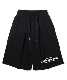 PD シャウトピンタックバミューダパンツ ブラック