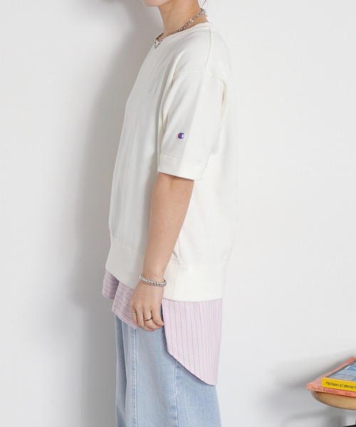Champion(チャンピオン)の「【Champion】SHORT SLEEVE CREW NECK SWEAT(Tシャツ/カットソー・レディース・アッシュグレー/ネイビー/オフホワイト・L)」の11枚目の写真
