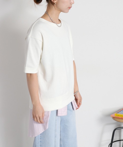Champion(チャンピオン)の「【Champion】SHORT SLEEVE CREW NECK SWEAT(Tシャツ/カットソー・レディース・アッシュグレー/ネイビー/オフホワイト・L)」の14枚目の写真