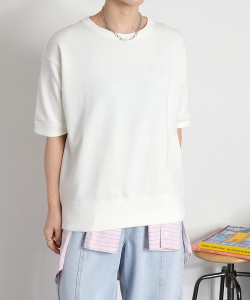 Champion(チャンピオン)の「【Champion】SHORT SLEEVE CREW NECK SWEAT(Tシャツ/カットソー・レディース・アッシュグレー/ネイビー/オフホワイト・L)」の15枚目の写真