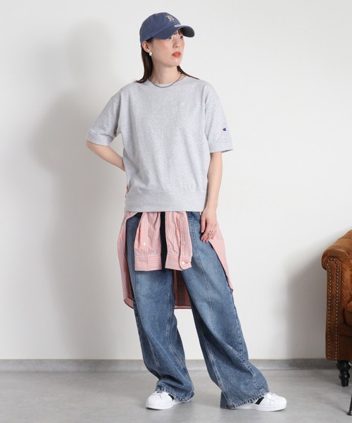 Champion(チャンピオン)の「【Champion】SHORT SLEEVE CREW NECK SWEAT(Tシャツ/カットソー・レディース・アッシュグレー/ネイビー/オフホワイト・L)」の19枚目の写真