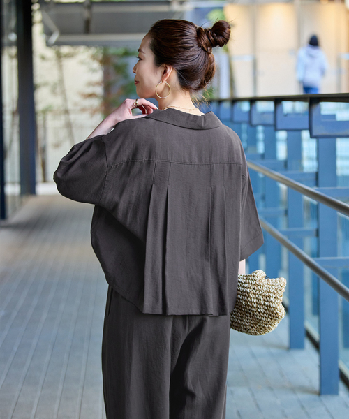 B.C STOCK(ベーセーストック)の「《2点セット》ウォッシャブル / 撥水 / add Function シャツ+パンツ(つなぎ/オールインワン・レディース・ベージュ/スミクロ・FREE)」の9枚目の写真