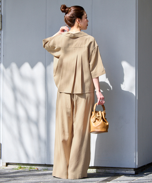 B.C STOCK(ベーセーストック)の「《2点セット》ウォッシャブル / 撥水 / add Function シャツ+パンツ(つなぎ/オールインワン・レディース・ベージュ/スミクロ・FREE)」の16枚目の写真