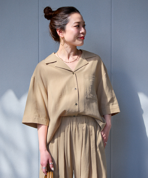 B.C STOCK(ベーセーストック)の「《2点セット》ウォッシャブル / 撥水 / add Function シャツ+パンツ(つなぎ/オールインワン・レディース・ベージュ/スミクロ・FREE)」の17枚目の写真