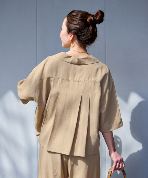 B.C STOCK(ベーセーストック)の「《2点セット》ウォッシャブル / 撥水 / add Function シャツ+パンツ(つなぎ/オールインワン・レディース・ベージュ/スミクロ・FREE)」の19枚目の写真