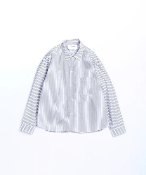 Anachronorm（アナクロノーム）の「【ANACHRONORM】HAND-SPRAYED STRIPE SHIRTS（シャツ/ブラウス・メンズ・ホワイト/ブルー・2）」の3枚目の写真
