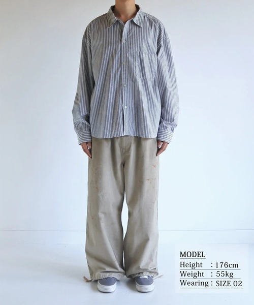 Anachronorm（アナクロノーム）の「【ANACHRONORM】HAND-SPRAYED STRIPE SHIRTS（シャツ/ブラウス・メンズ・ホワイト/ブルー・2）」の7枚目の写真