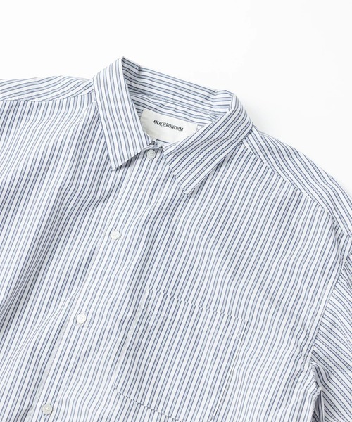 Anachronorm（アナクロノーム）の「【ANACHRONORM】HAND-SPRAYED STRIPE SHIRTS（シャツ/ブラウス・メンズ・ホワイト/ブルー・2）」の13枚目の写真